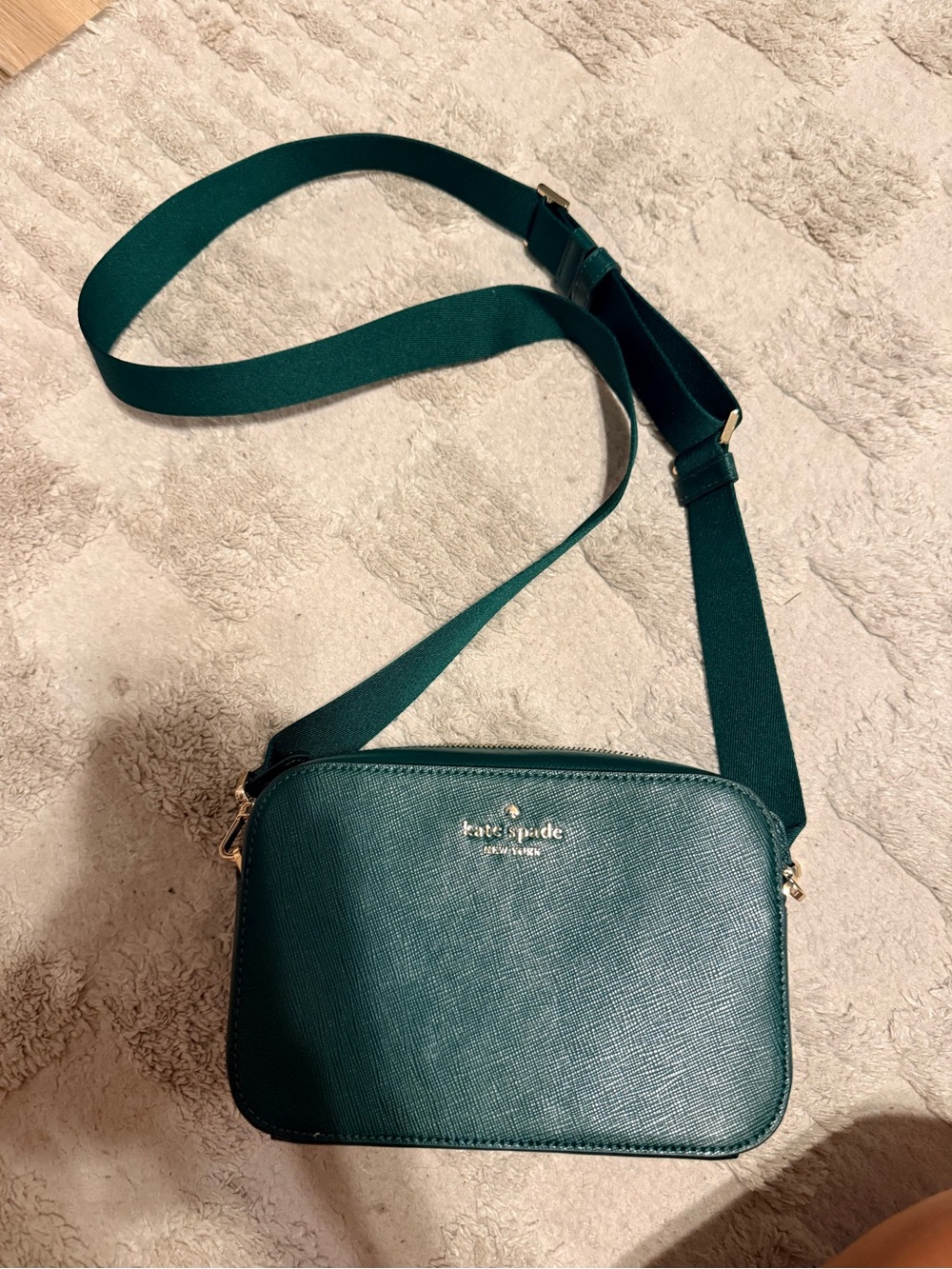 kate spade Emerald Green Crossbody Bag with Gold Logo